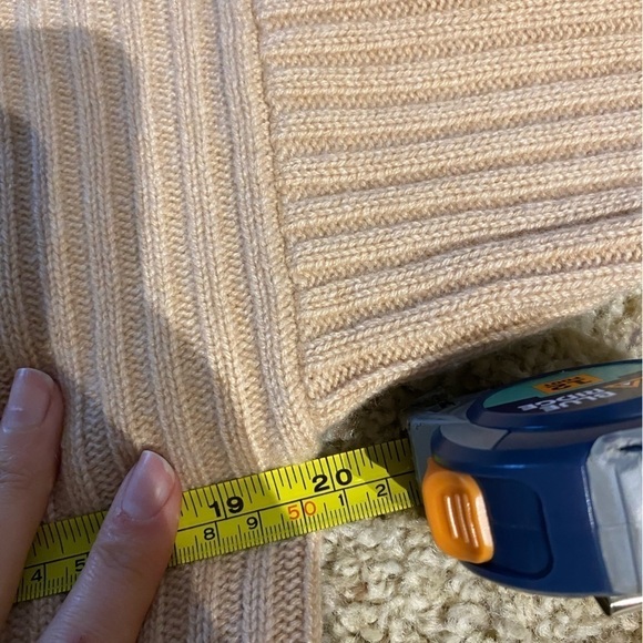 Club Monaco Women’s Cashmere Ribbed Mock Neck Sweater Beige Size M Knit Pullover - Picture 5 of 6